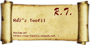 Réz Teofil névjegykártya
